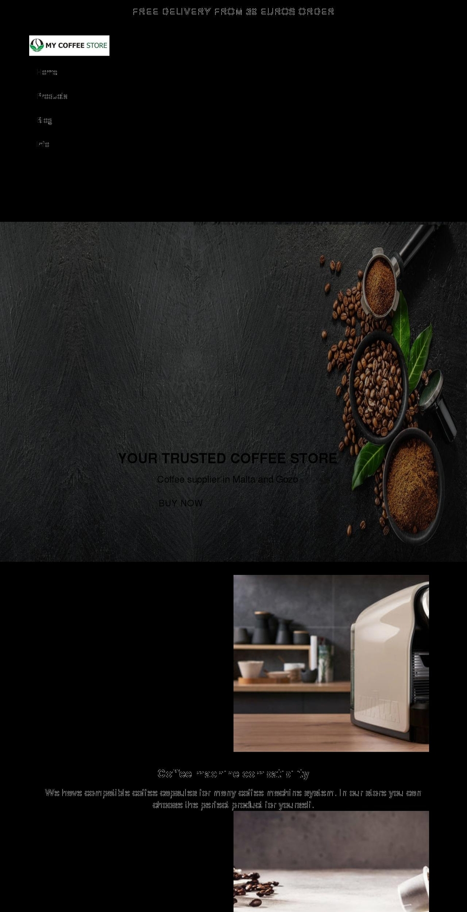 mycoffeestore.de shopify website screenshot