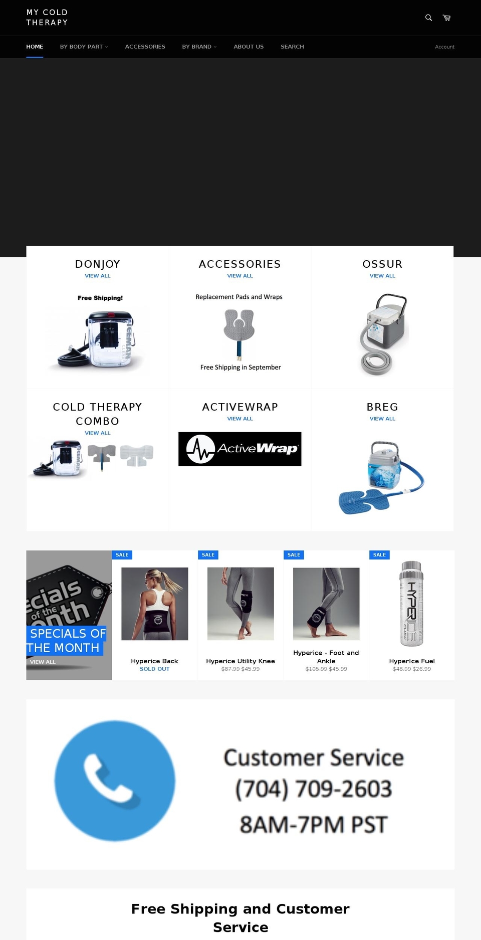 mycoldtherapy.com — Shopify storefront screenshot