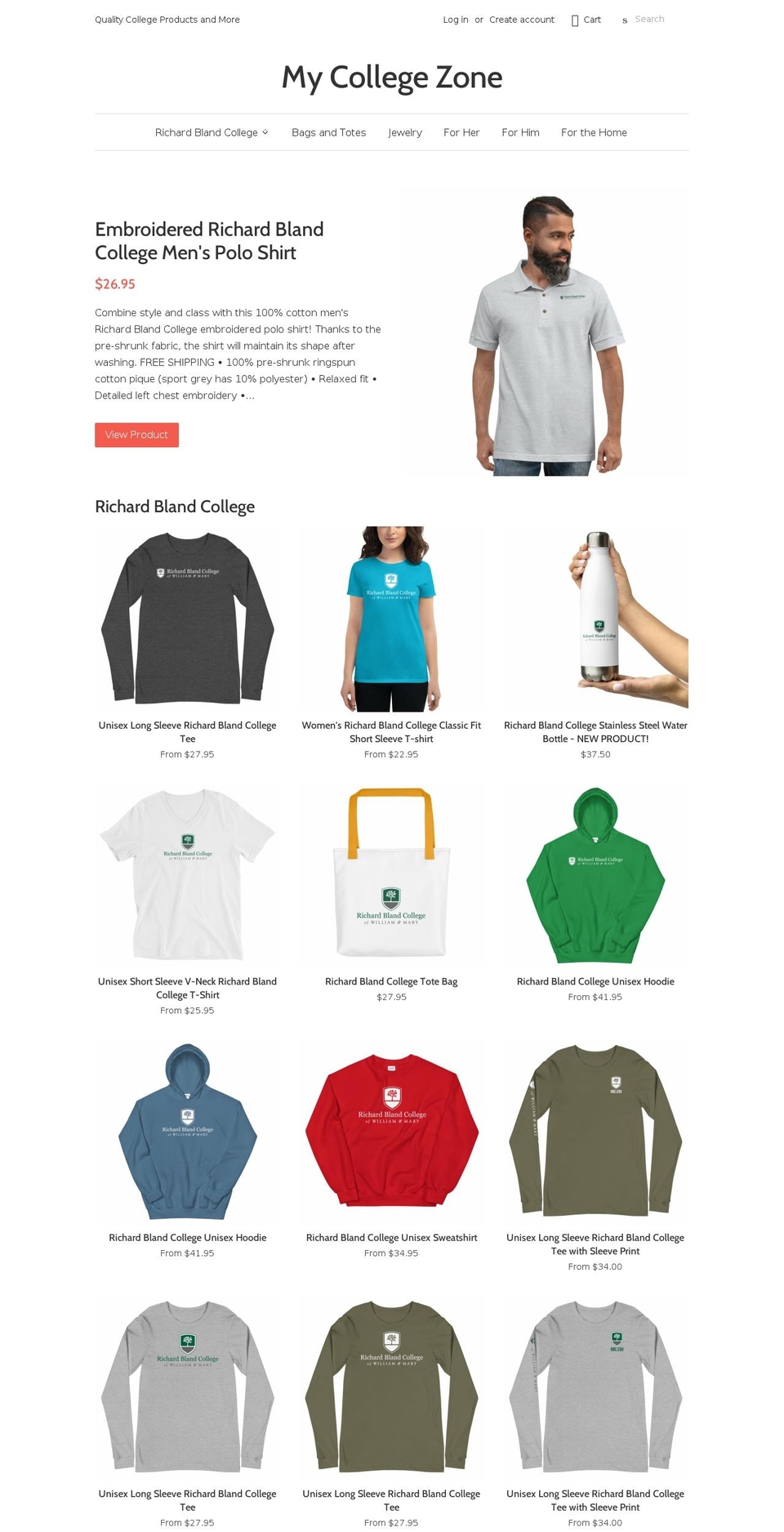 mycollegezone.com shopify website screenshot