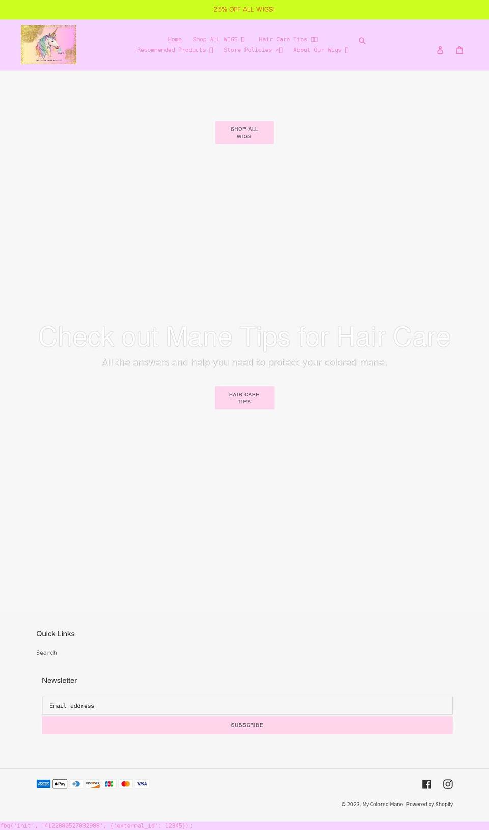 mycoloredmane.com shopify website screenshot