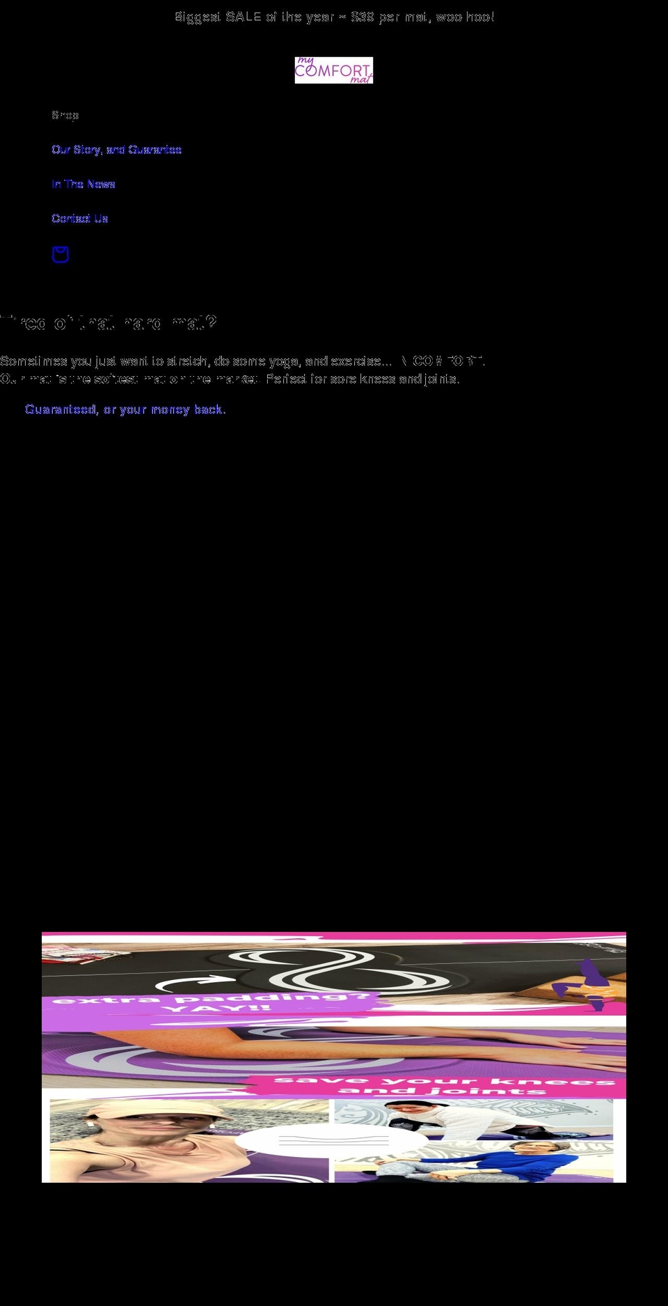 mycomfortmat.com shopify website screenshot