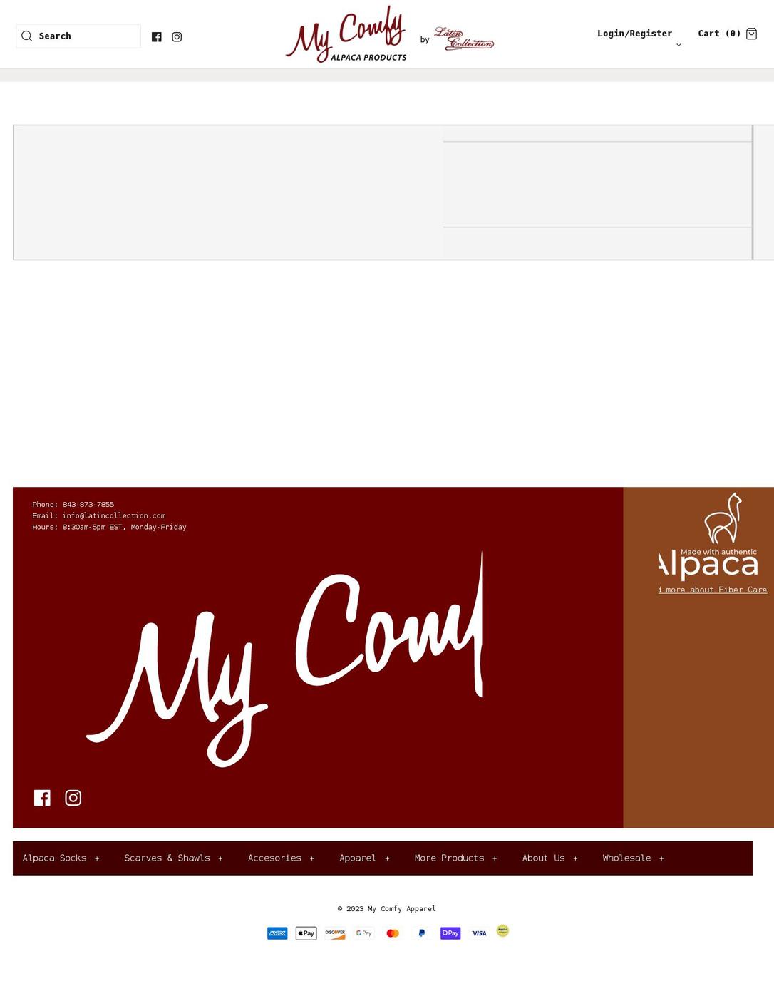 mycomfyapparel.com shopify website screenshot