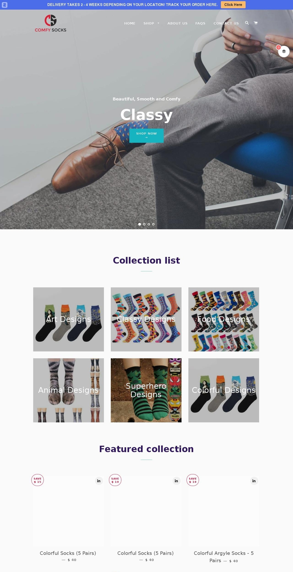mycomfysock.com — Shopify storefront screenshot