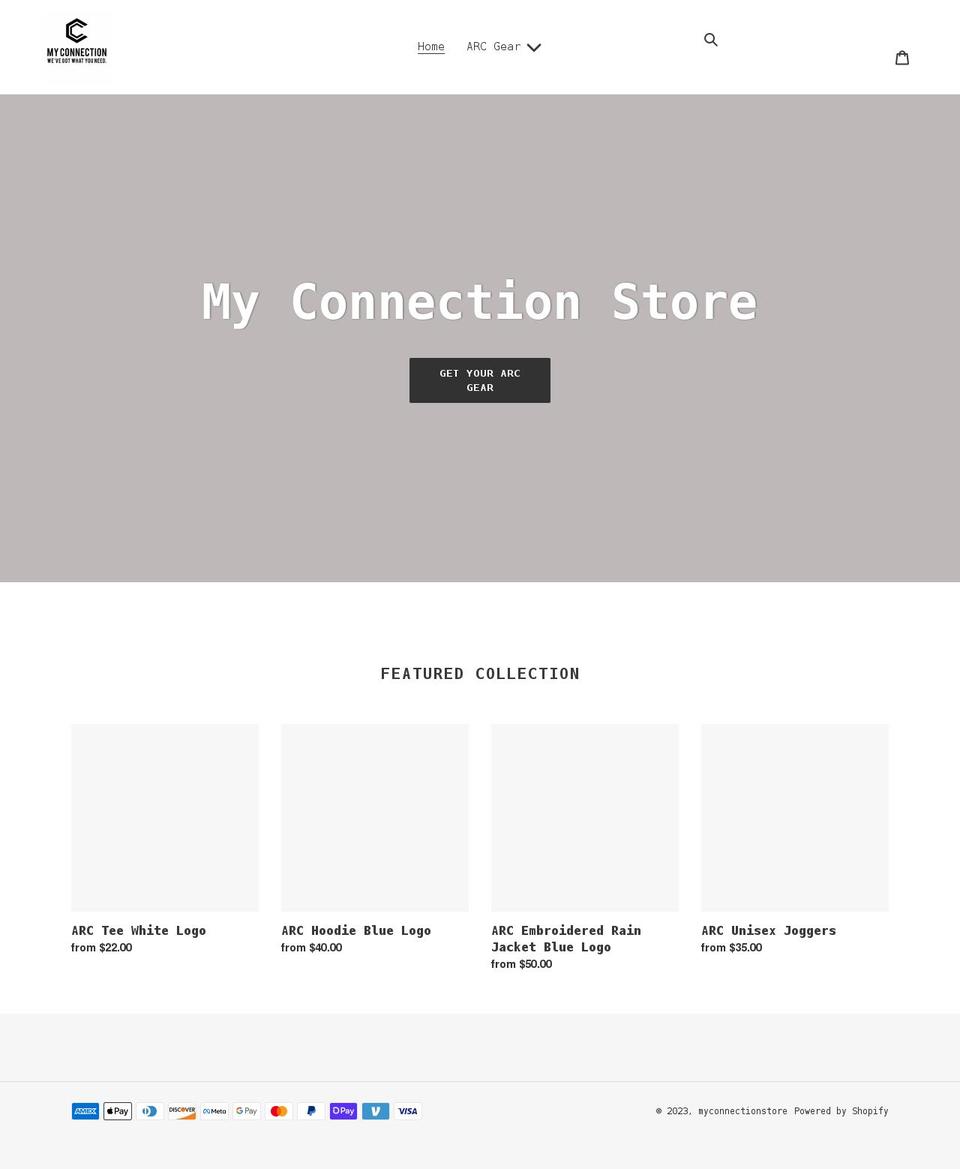 myconnectionstore.com shopify website screenshot