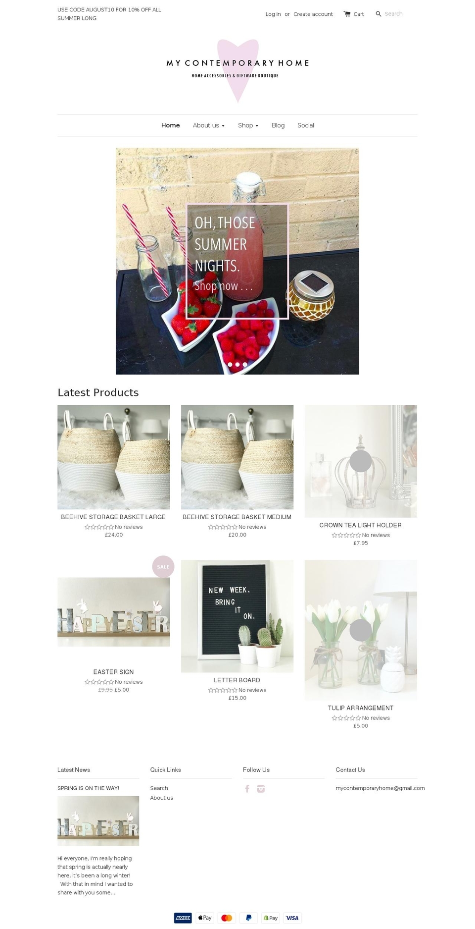 mycontemporaryhome.com shopify website screenshot