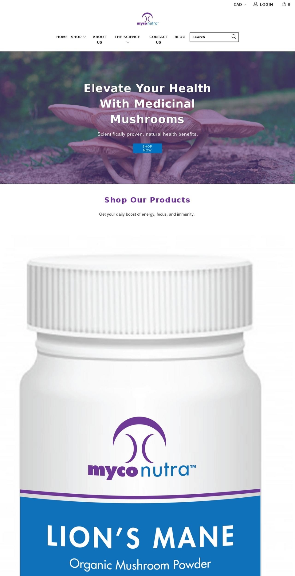 myconutra.com shopify website screenshot