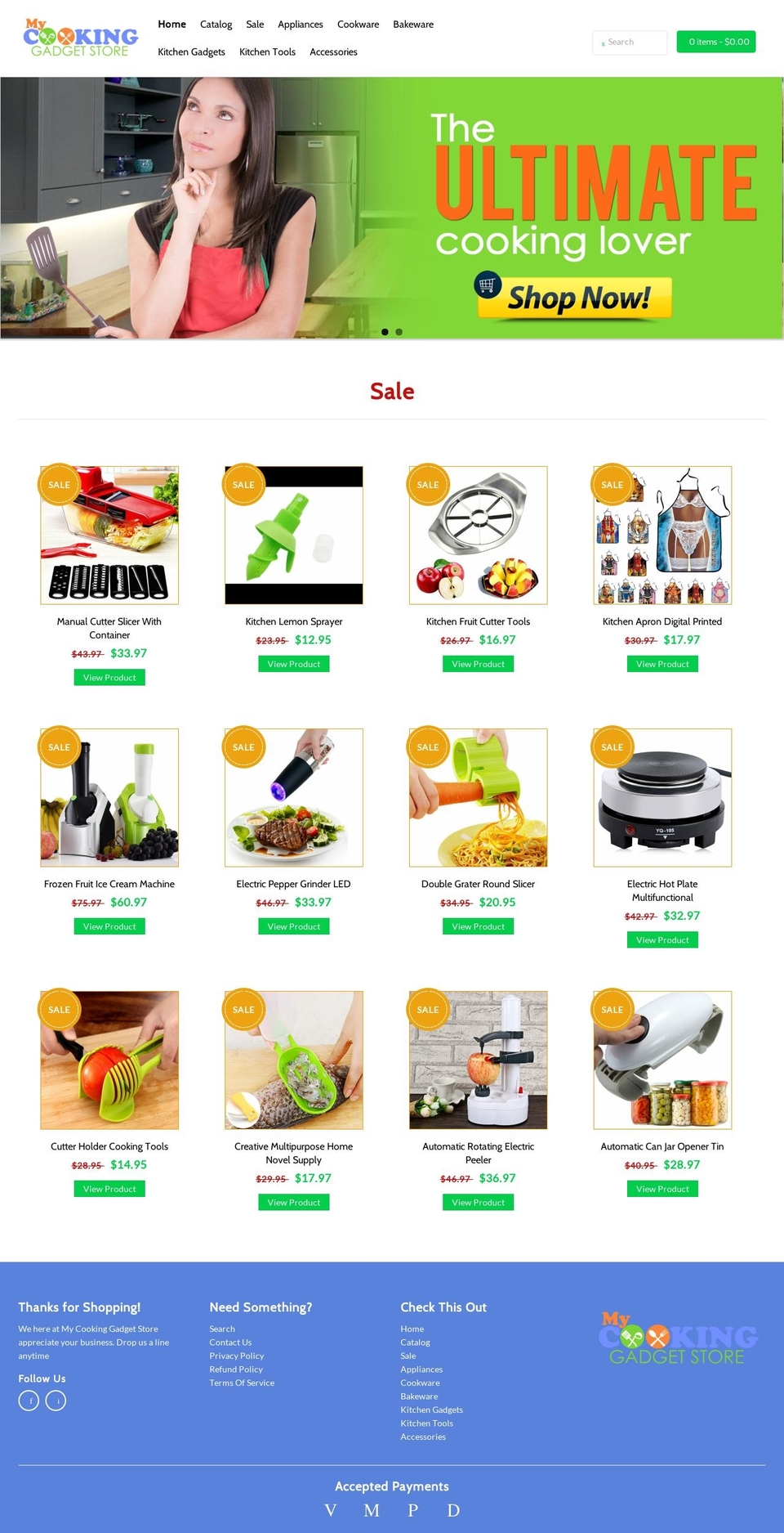 mycookinggadgetstore.com — Shopify storefront screenshot