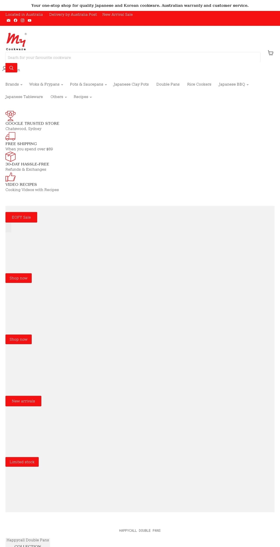 mycookware.com.au shopify website screenshot