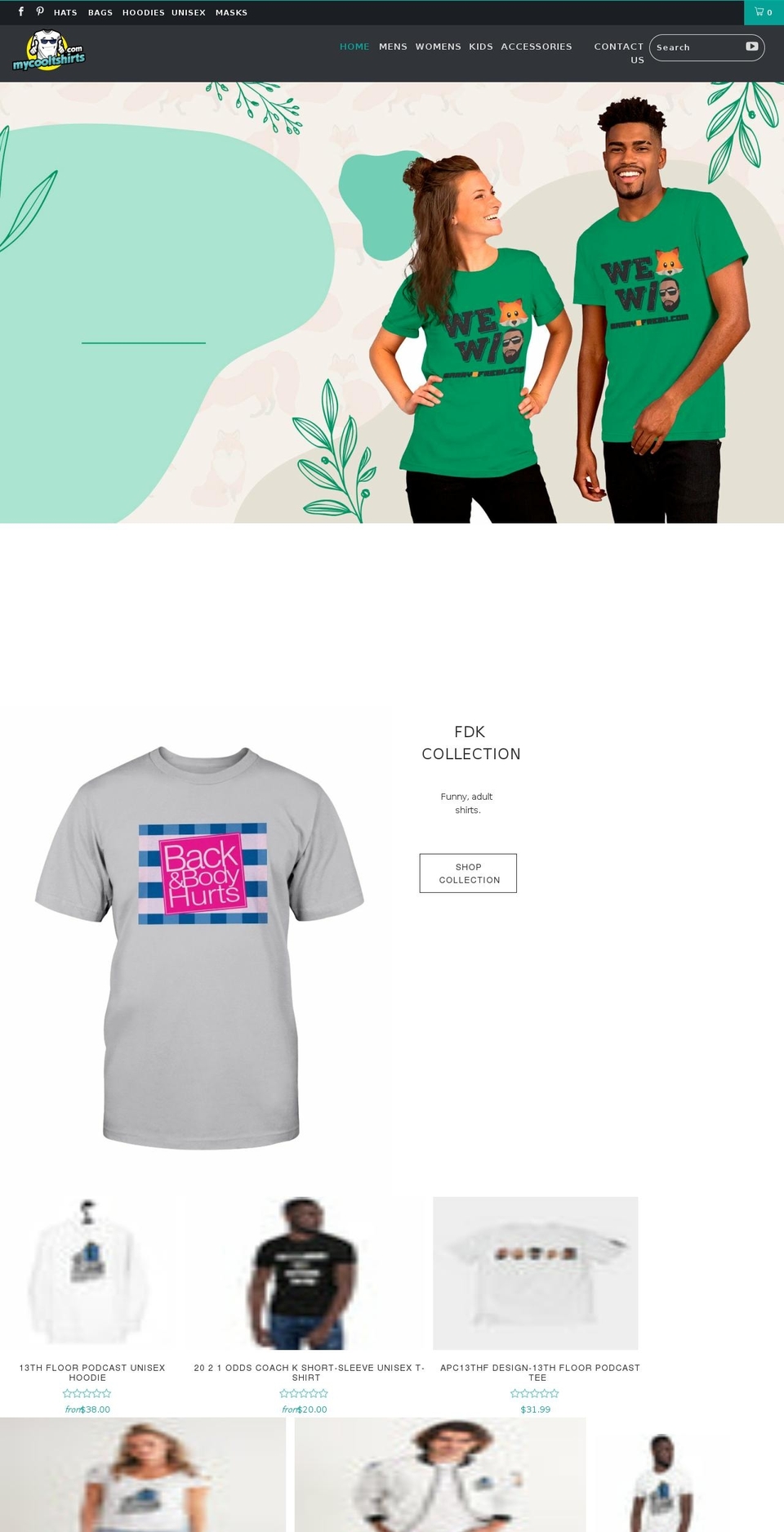 mycooltshirts.com shopify website screenshot