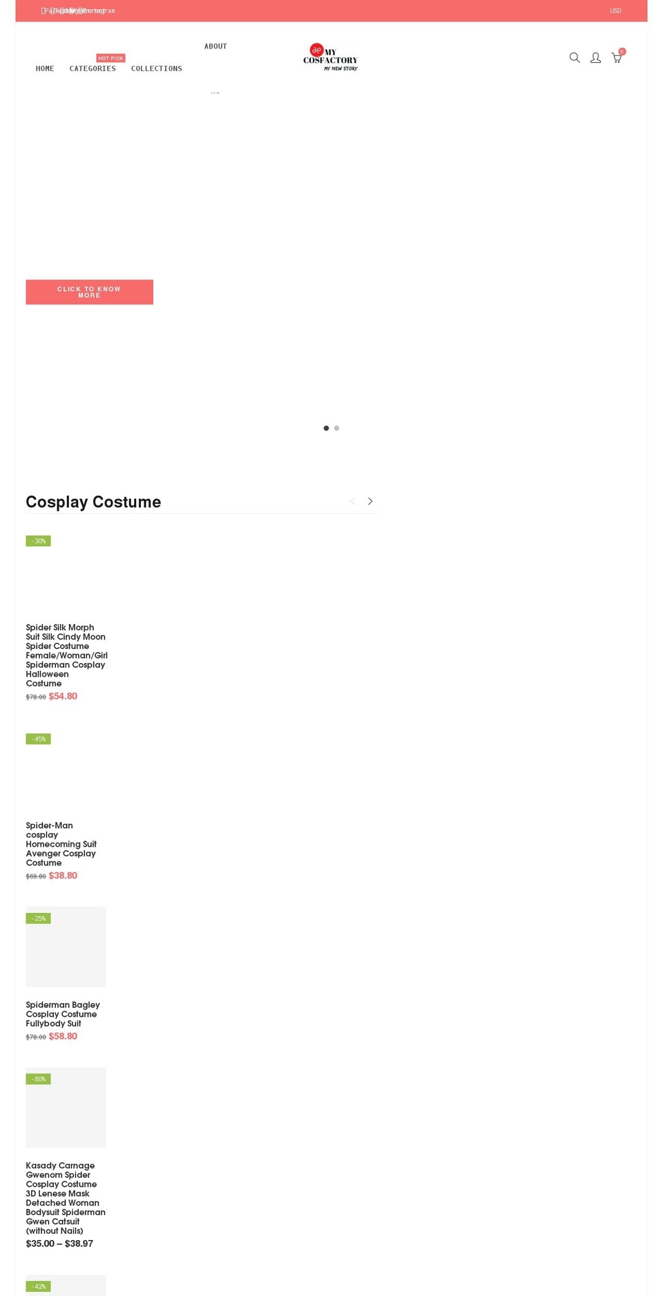 mycosfactory.com shopify website screenshot
