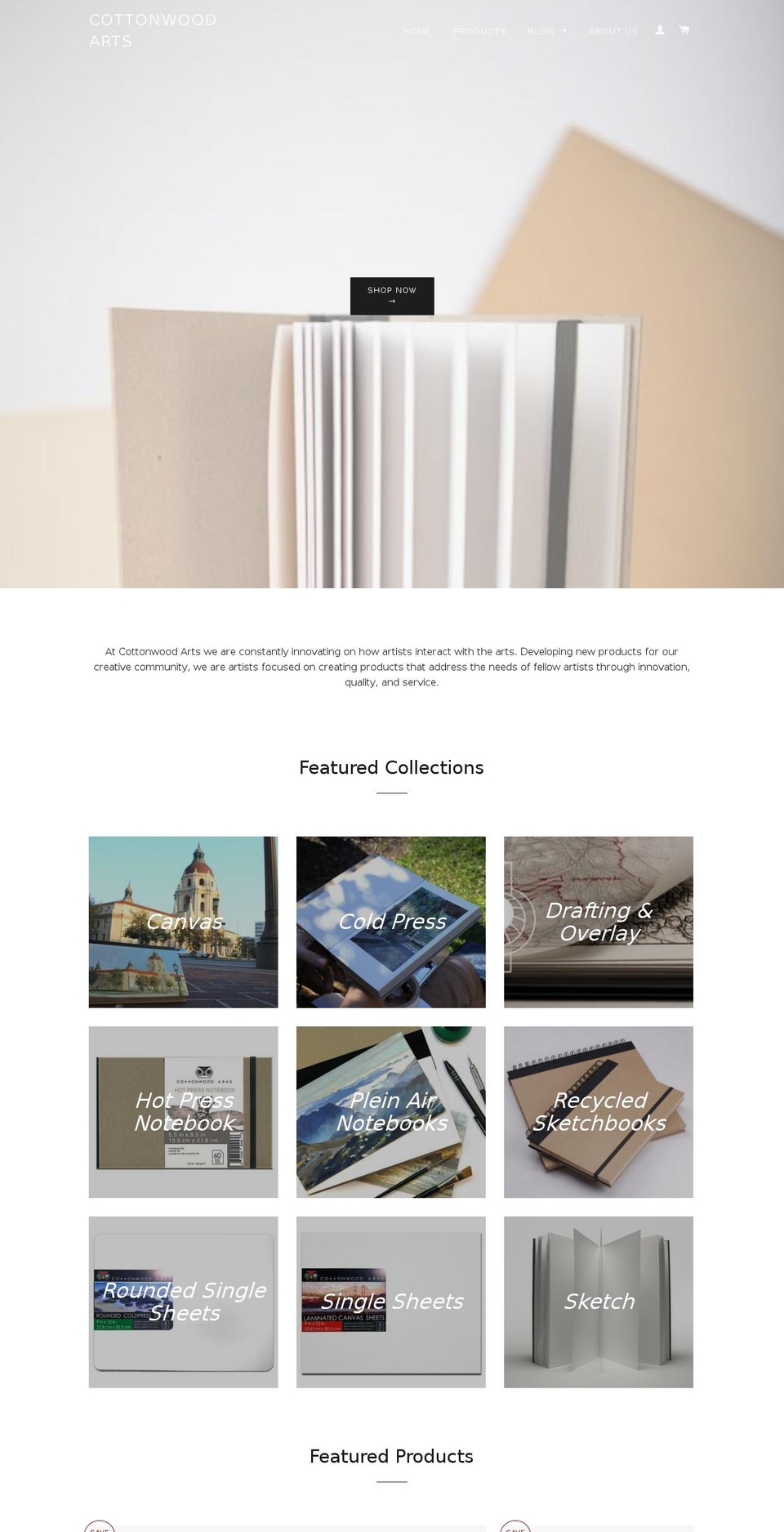 mycottonwoodarts.com — Shopify storefront screenshot