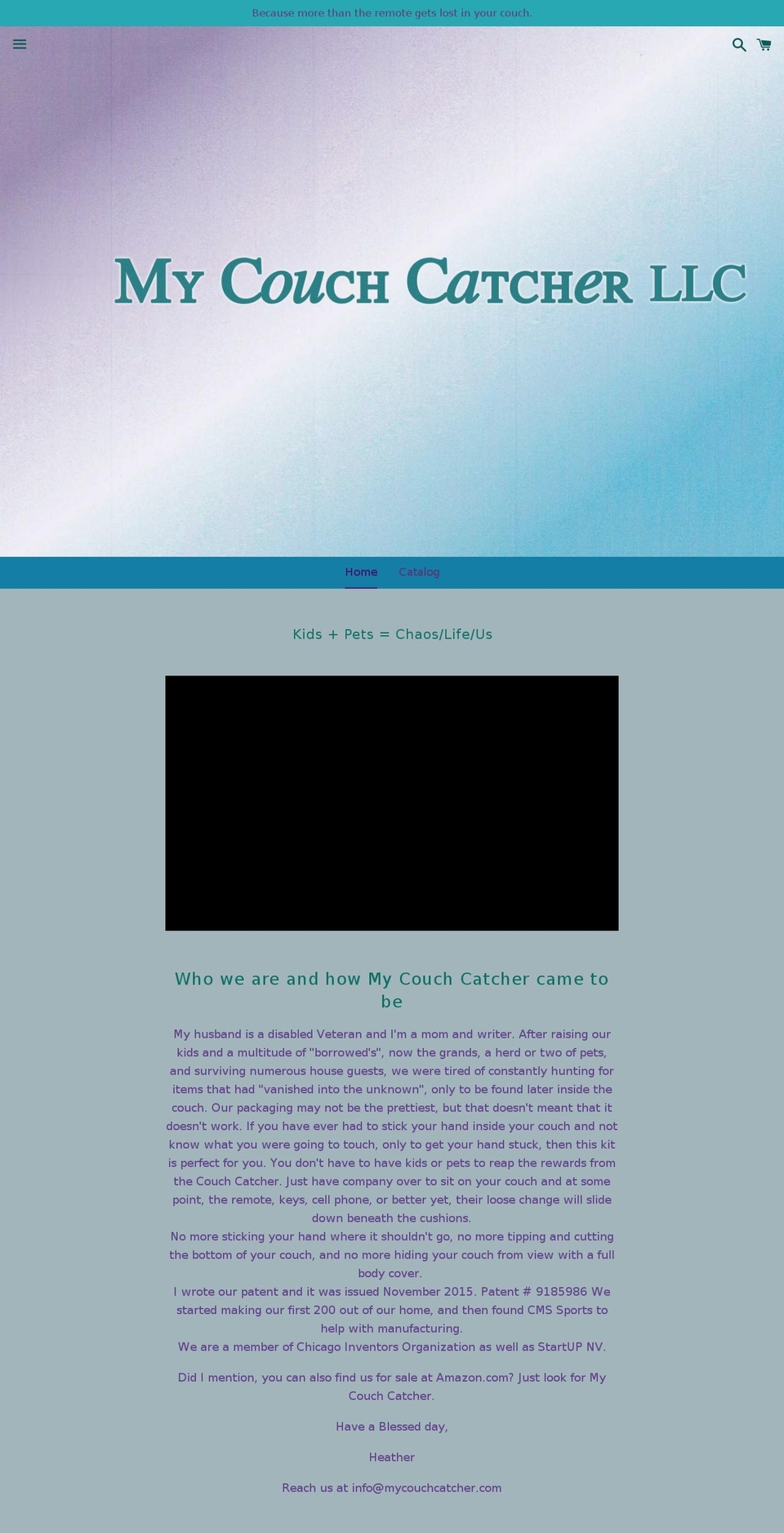 mycouchcatcher.com — Shopify storefront screenshot