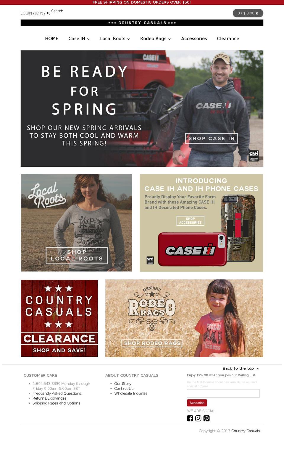 mycountrycasuals.com shopify website screenshot