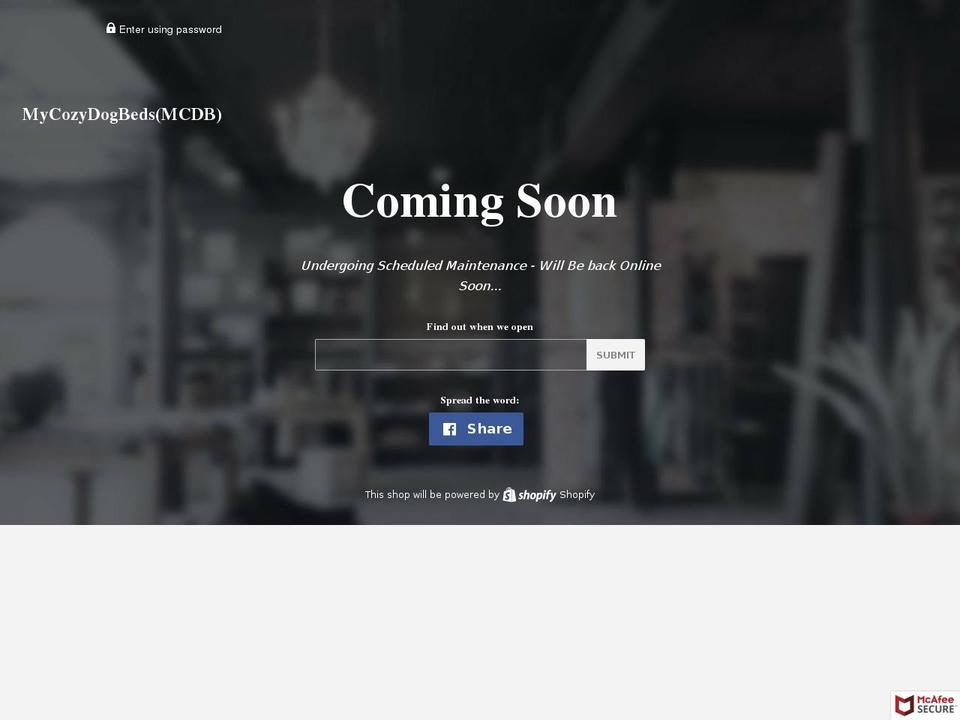 mycozydogbeds.com — Shopify storefront screenshot