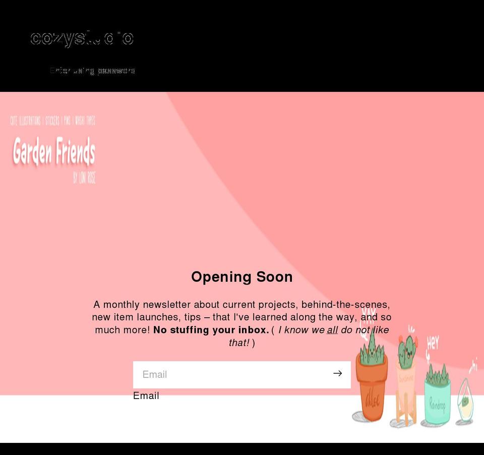 mycozystudio.com shopify website screenshot
