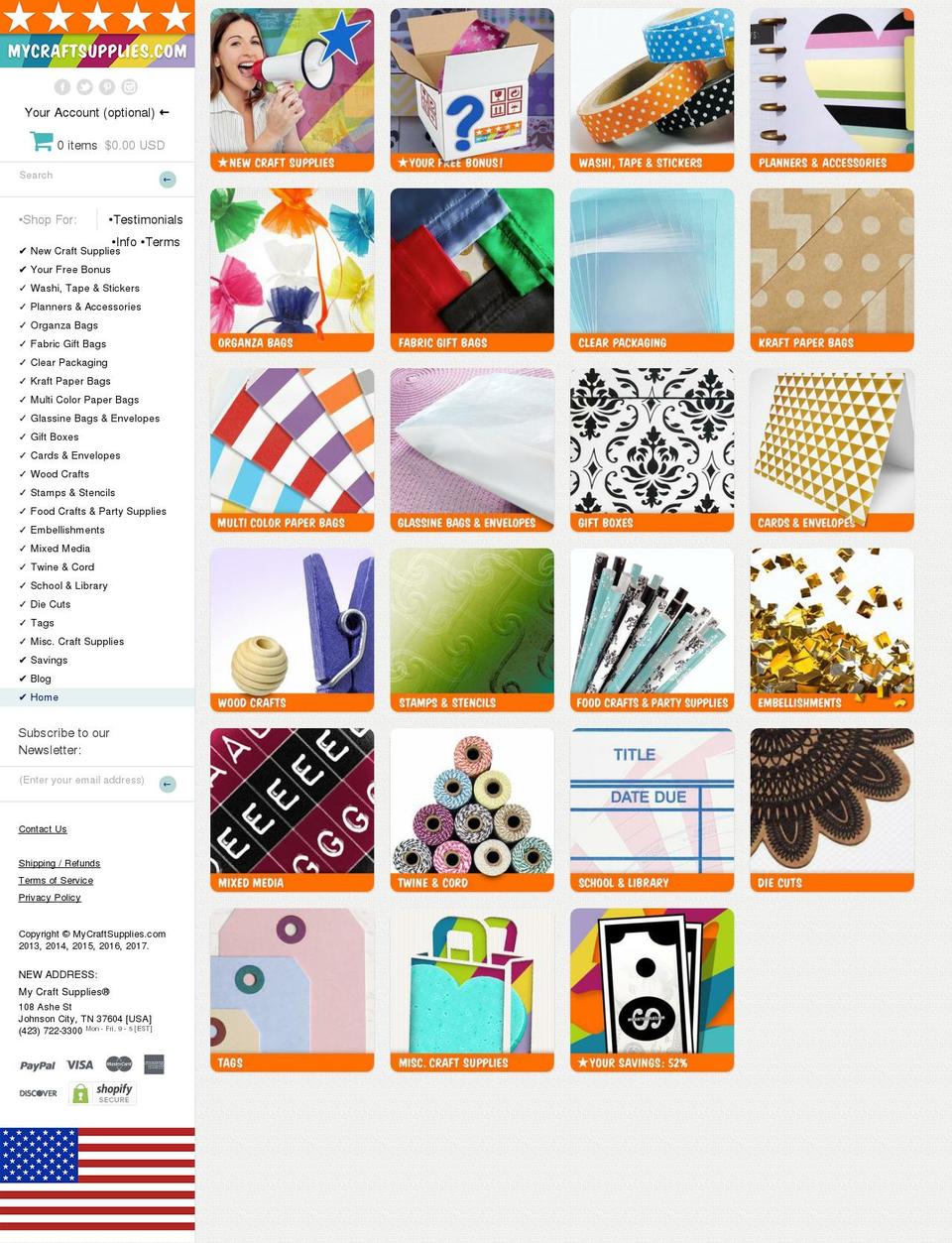 Masonry Shopify theme site example mycraftsupplies.com