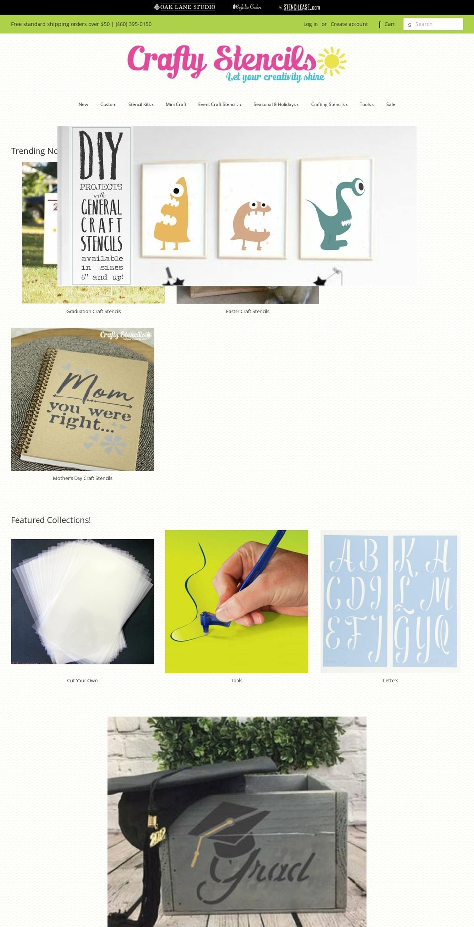mycraftystencils.com — Shopify storefront screenshot