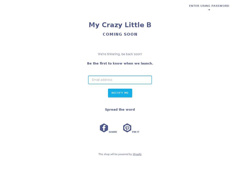 mycrazylittleb.com shopify website screenshot
