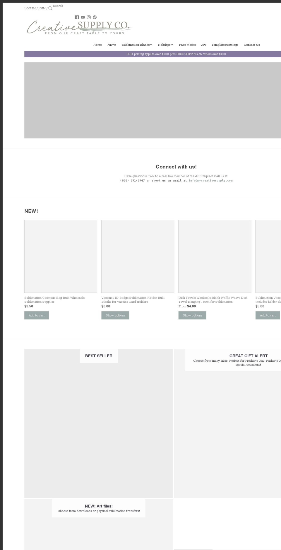 mycreativesupply.com shopify website screenshot