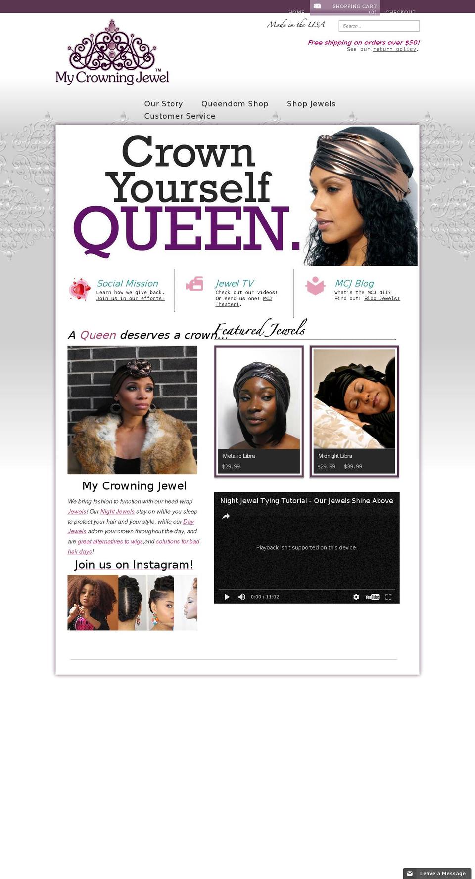 mycrowningjewels.com shopify website screenshot
