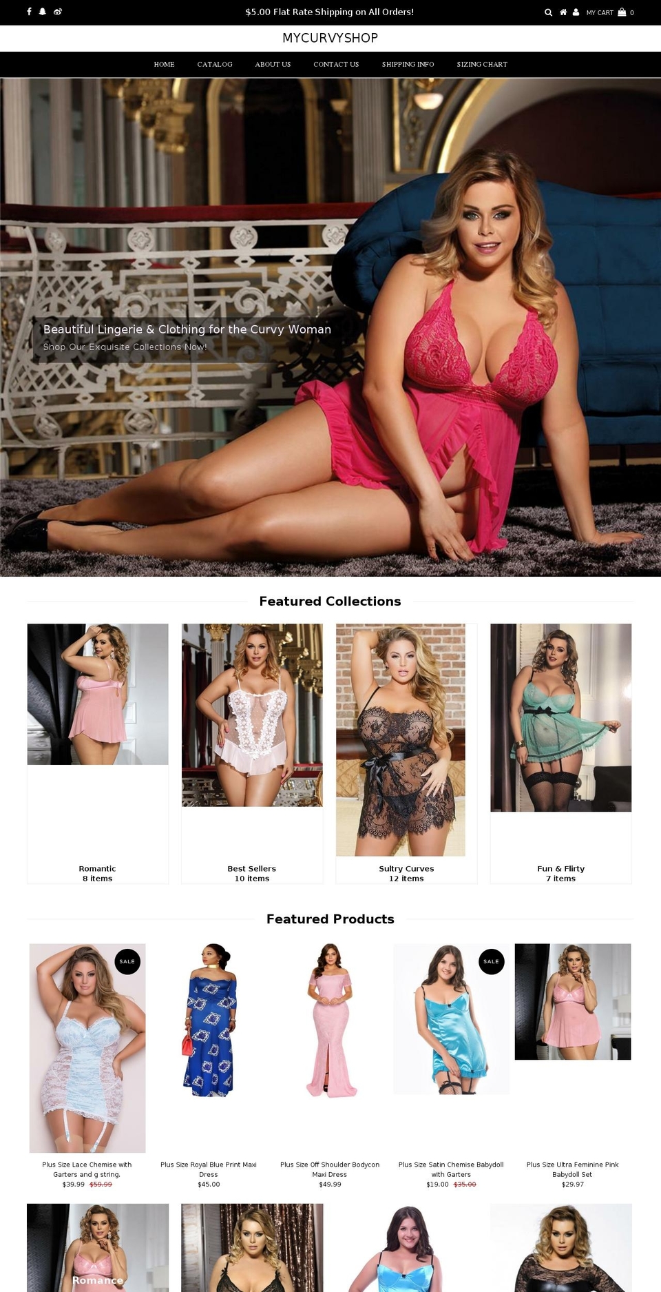 mycurvyshop.com — Shopify storefront screenshot