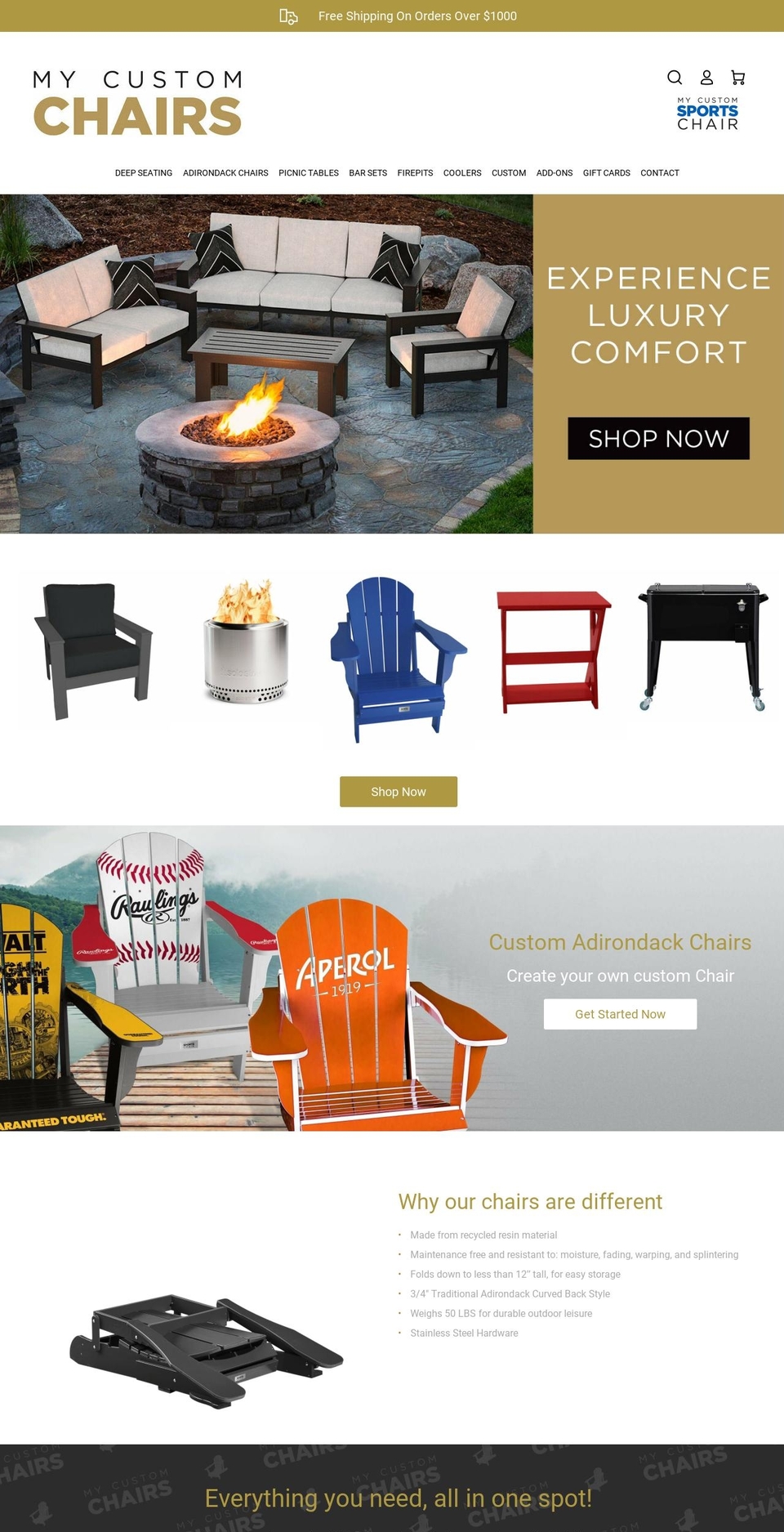 Chair Shopify theme site example mycustomchairs.com