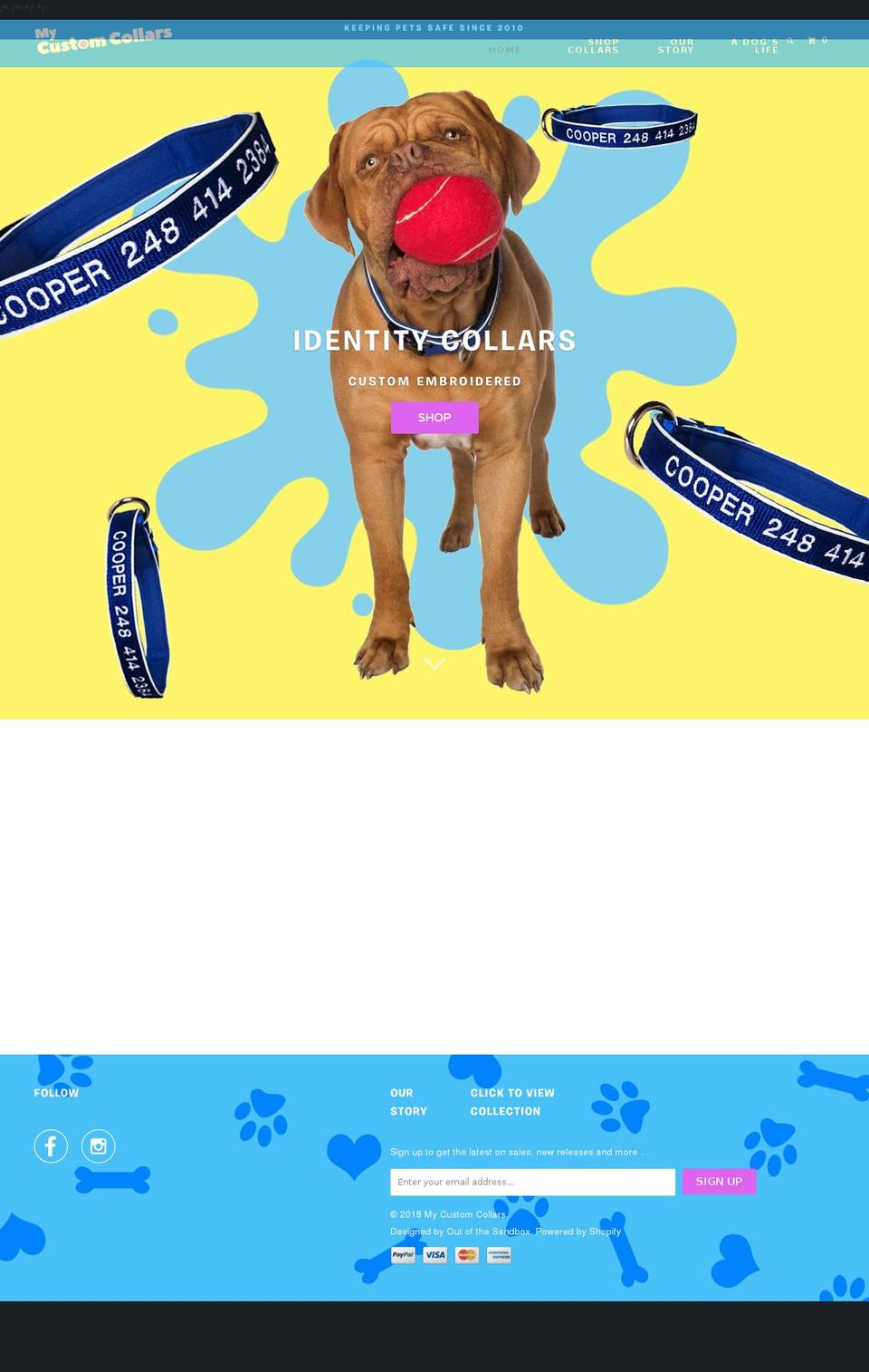 mycustomcollars.com shopify website screenshot