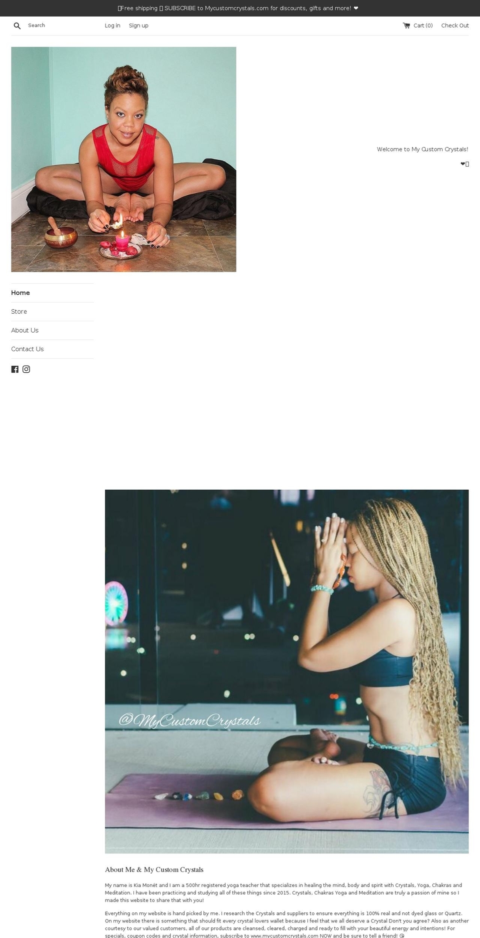 mycustomcrystals.com — Shopify storefront screenshot