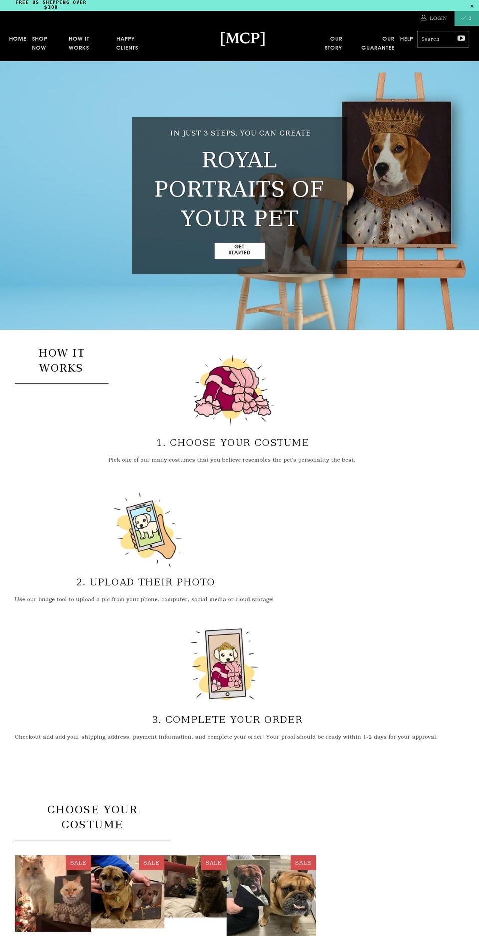 mycustomportraits.com shopify website screenshot
