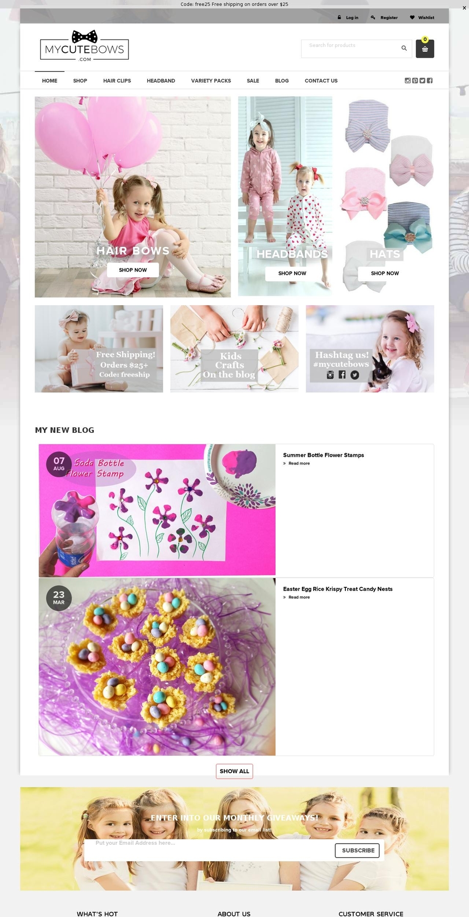 mycutebows.com shopify website screenshot