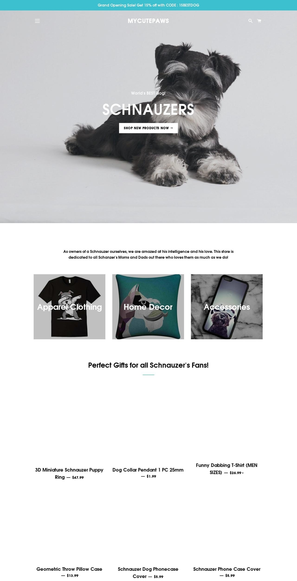 mycutepaws.com — Shopify storefront screenshot