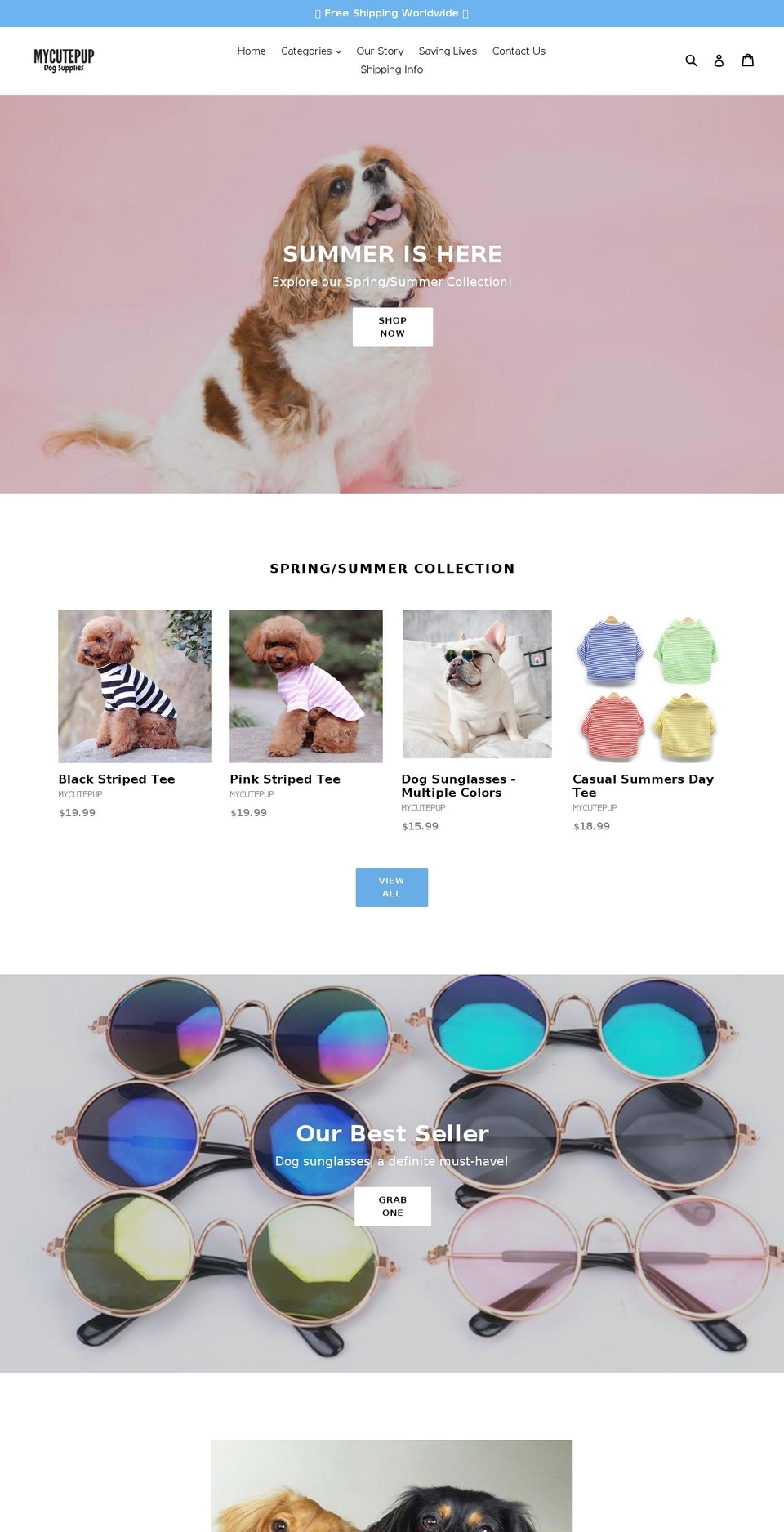 mycutepup.net shopify website screenshot