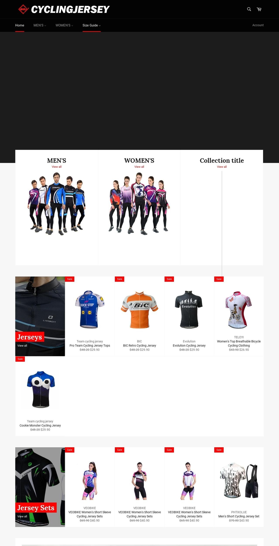 mycyclingjersey.com — Shopify storefront screenshot