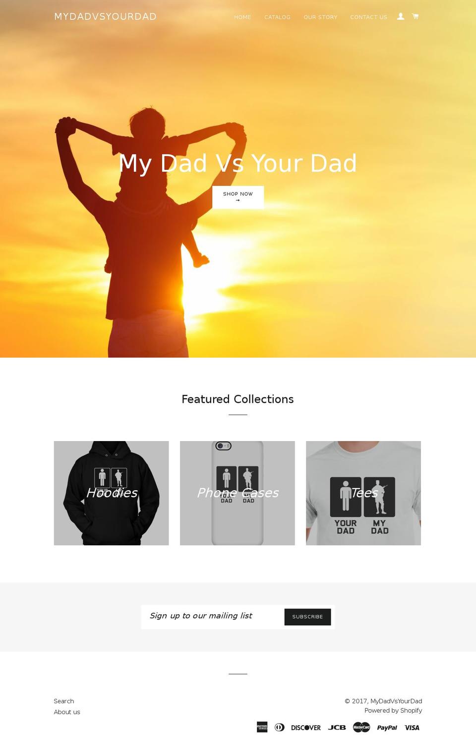 mydadvsyourdad.com shopify website screenshot
