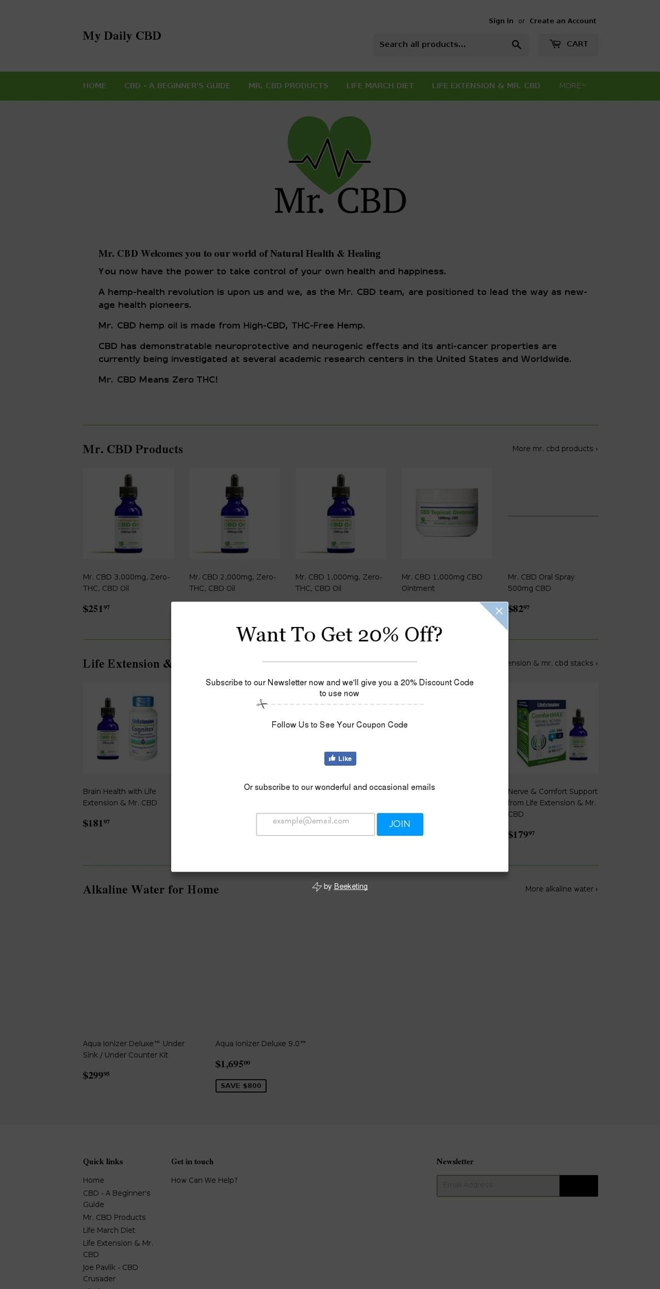 mydailycbd.com — Shopify storefront screenshot