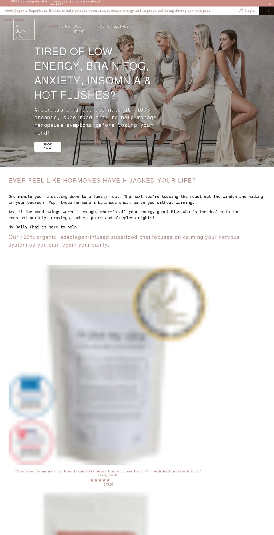 mydailychai.com.au shopify website screenshot