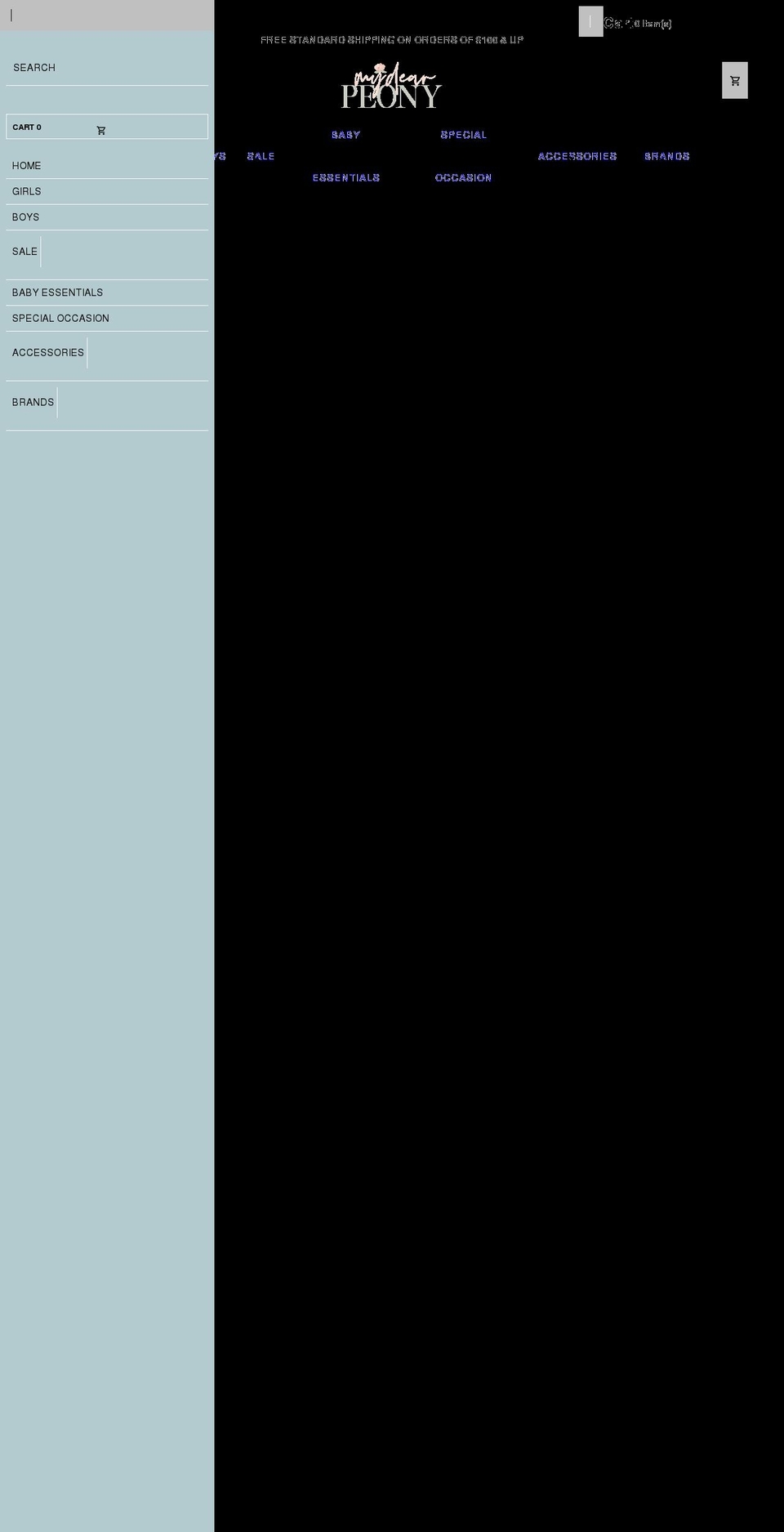 mydearpeony.com shopify website screenshot