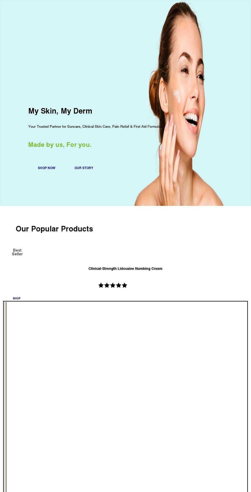 WDS THEME Shopify theme site example myderm.com