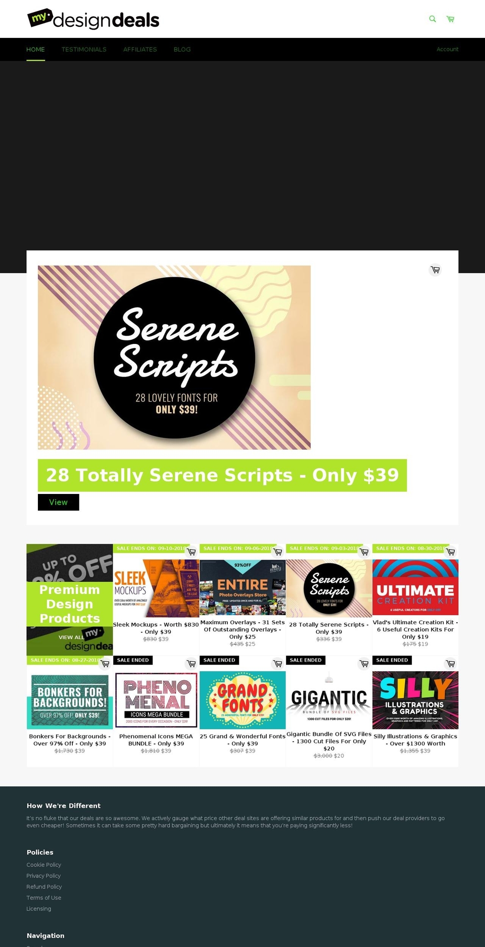 mydesigndeals.com shopify website screenshot