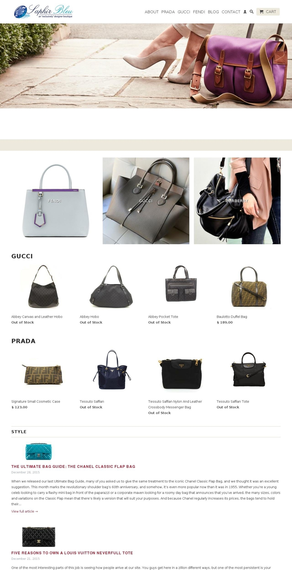 mydesignerhandbagobsession.com — Shopify storefront screenshot
