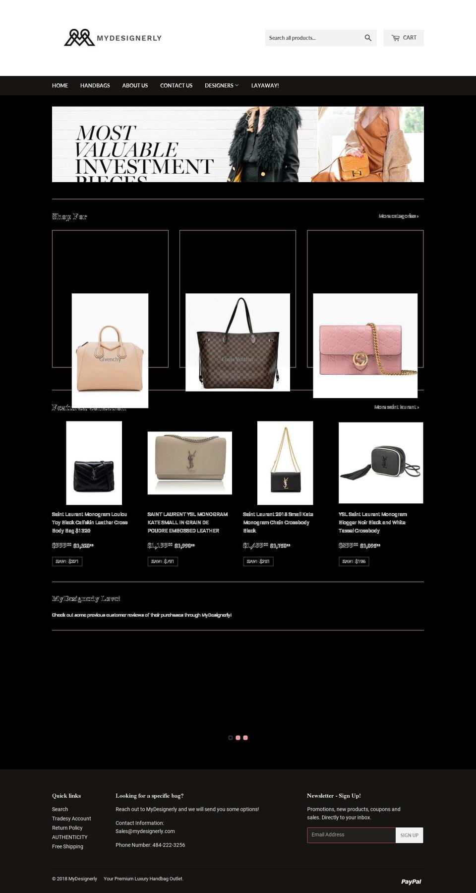 mydesignerly.com shopify website screenshot