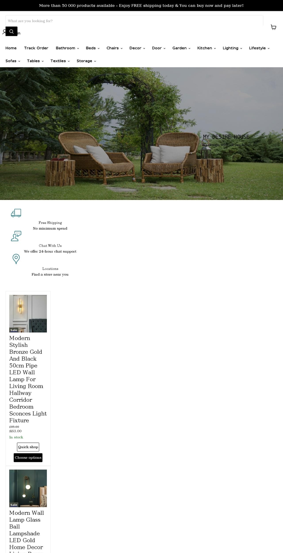 mydesirehouse.com shopify website screenshot