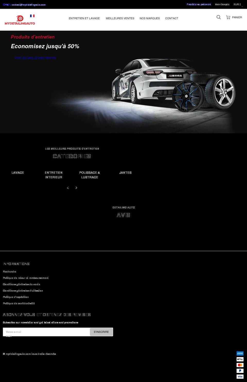 Upload me automotive Shopify theme site example mydetailingauto.com