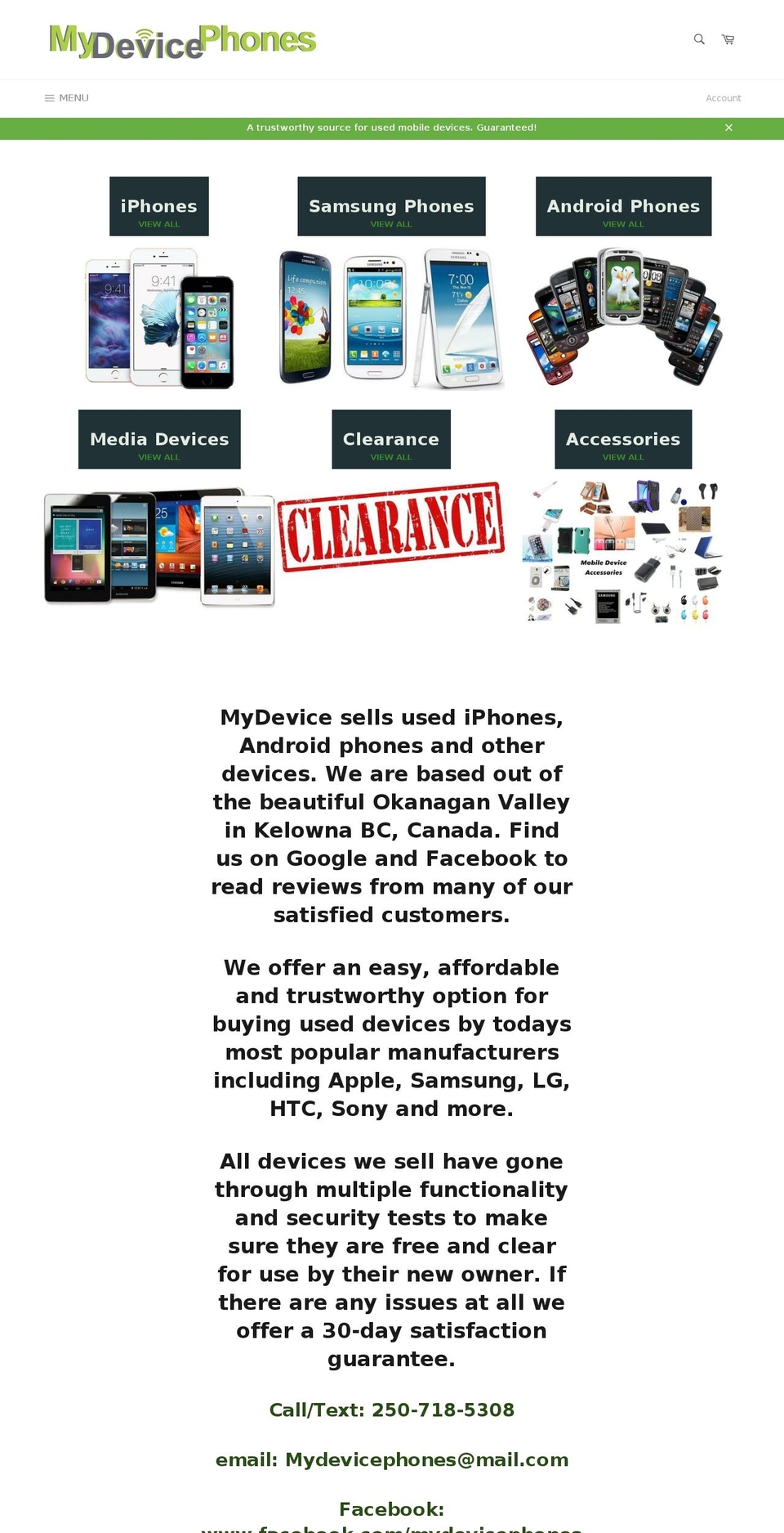 mydevicephones.com — Shopify storefront screenshot