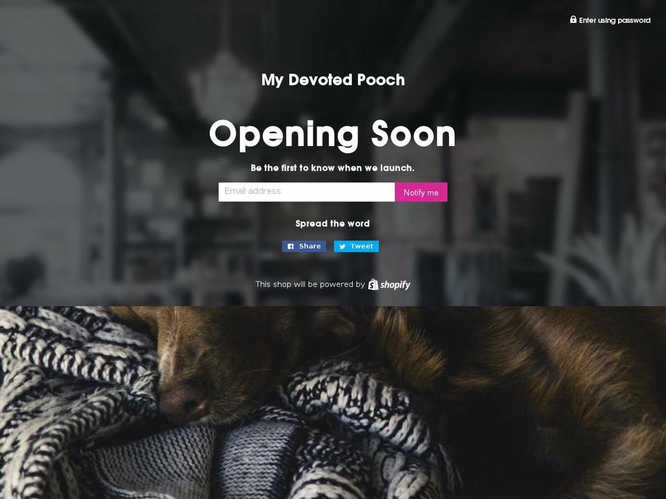 mydevotedpooch.com — Shopify storefront screenshot