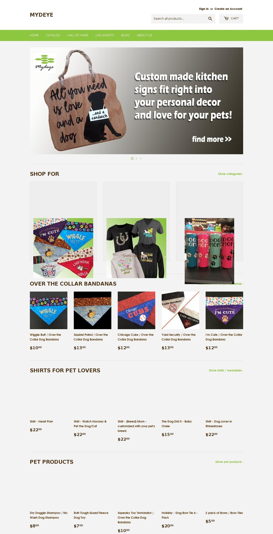 mydeye.com — Shopify storefront screenshot