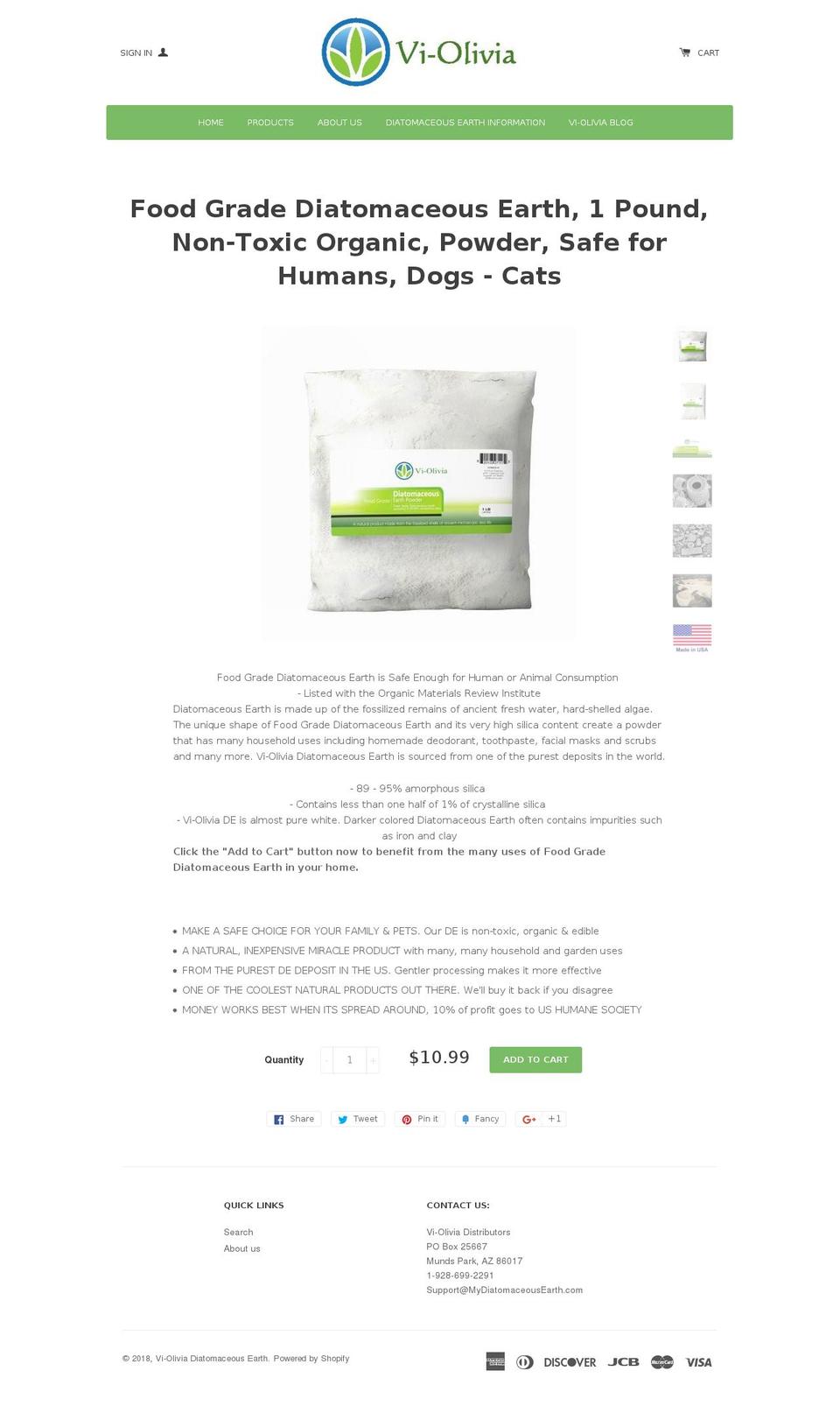 mydiatomaceousearth.com — Shopify storefront screenshot