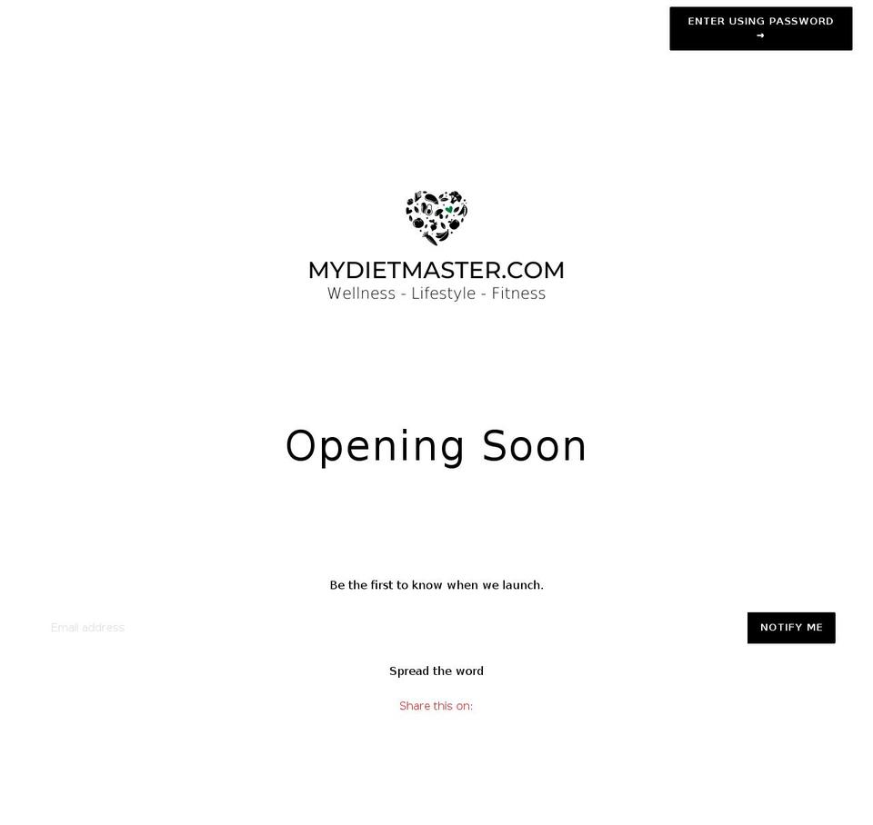 mydietmaster.com shopify website screenshot