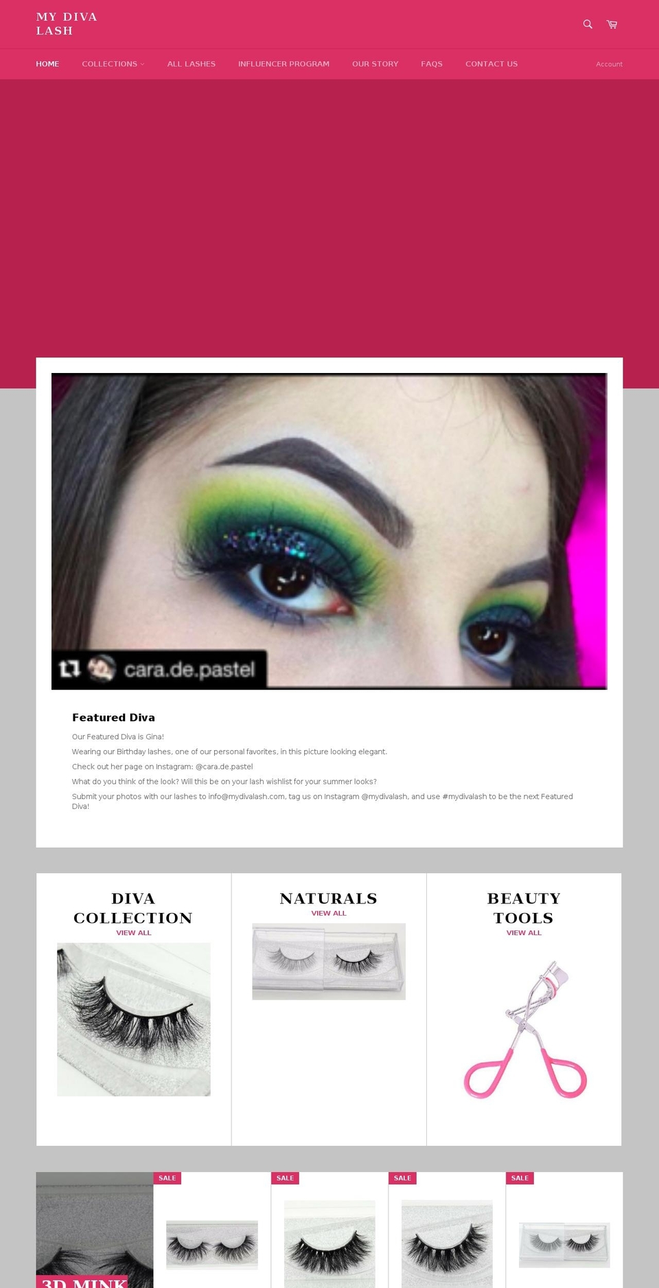 mydivalash.com — Shopify storefront screenshot