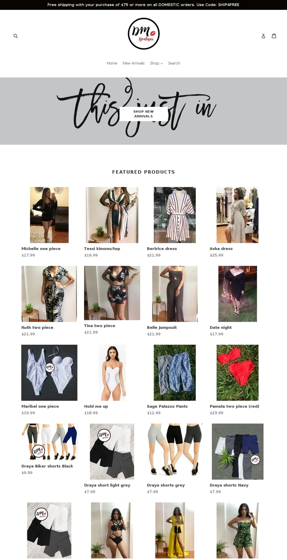 mydmboutique.com — Shopify storefront screenshot